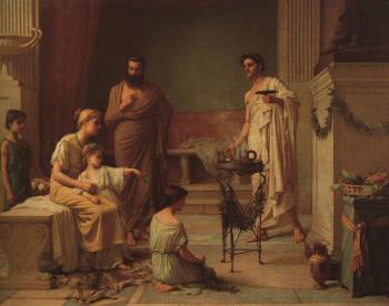 John William Waterhouse : A Sick Child Brought into the Temple of Aesculapius
